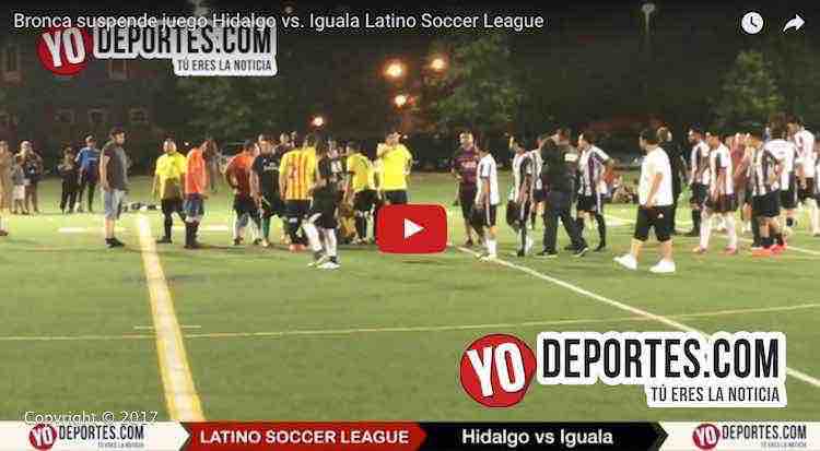 Riñen Hidalgo e Iguala en Latino Soccer League y se suspende juego