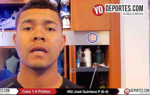 José Quintana se va sin decisión pero contento por triunfo ante Phillies de Philadelphia