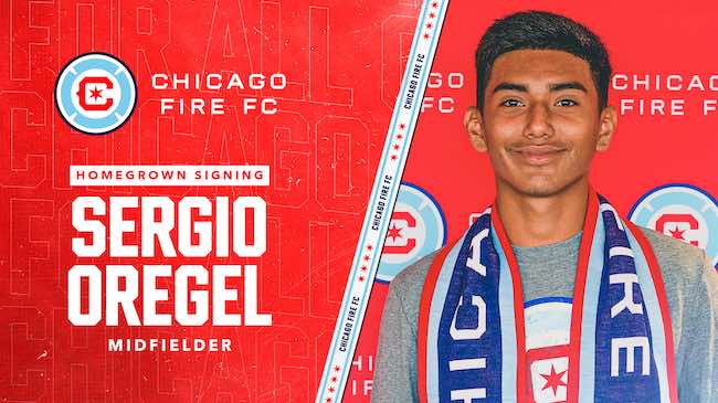 Chicago Fire FC Ficha al Mediocampista Sergio Oregel de las Fuerzas Básicas
